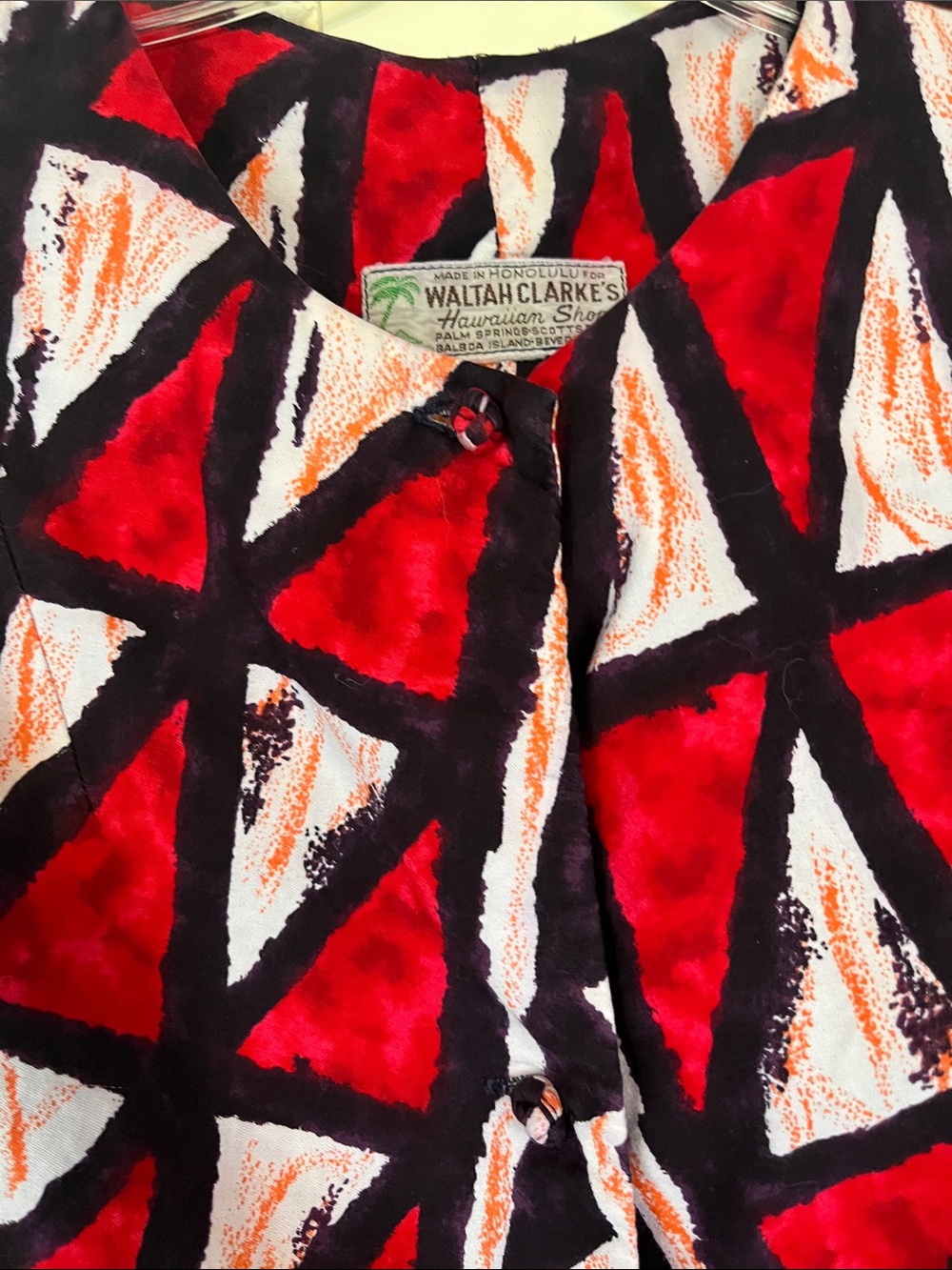 Vintage Waltah Clarkeโs Hawaiian Dress Honolulu Tapa Print Mod 60s 70s